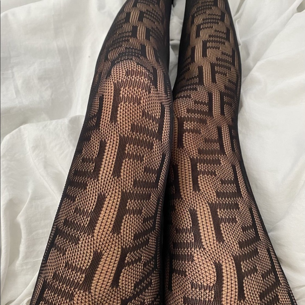FF monogram fishnet stockings